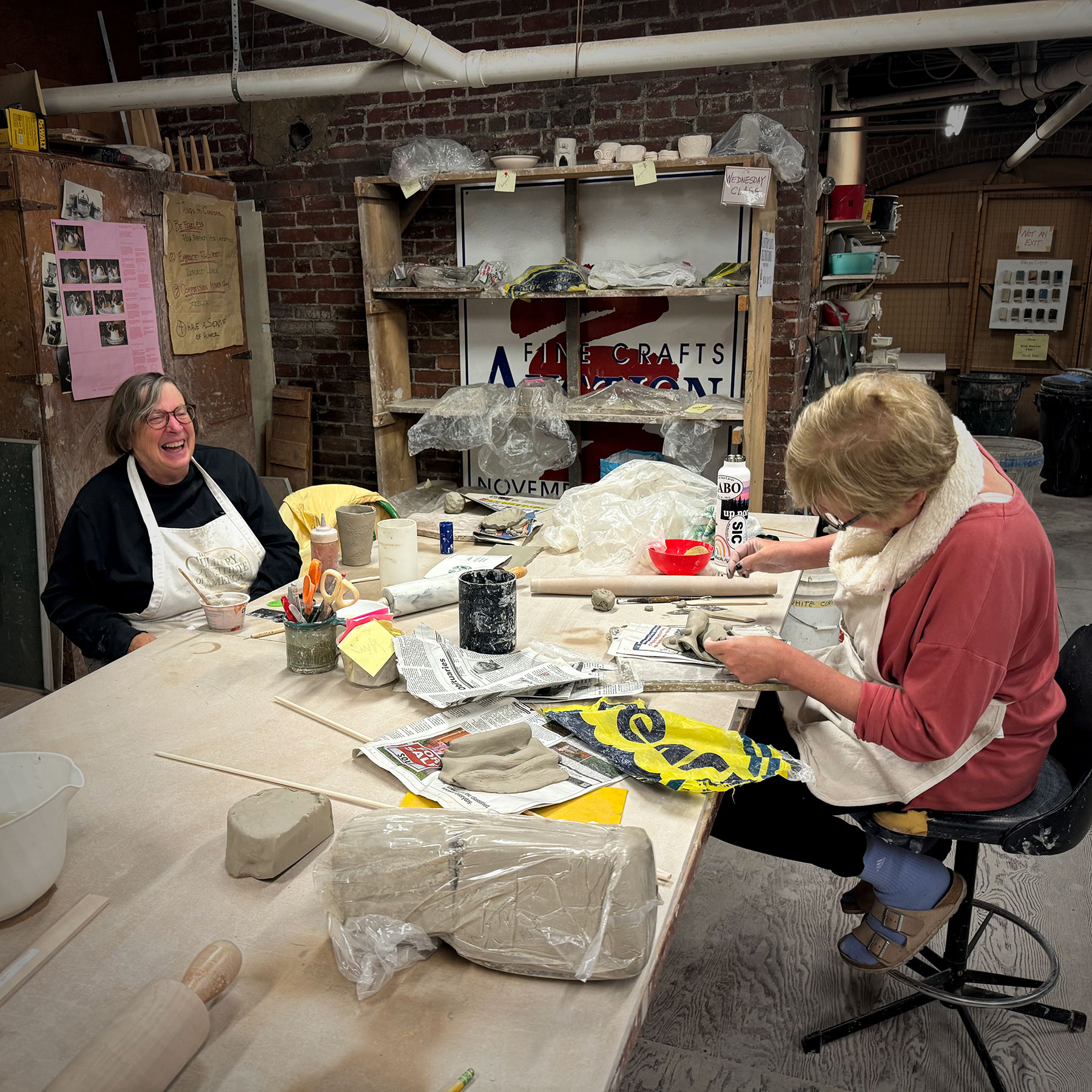 Pottery Students at EFC