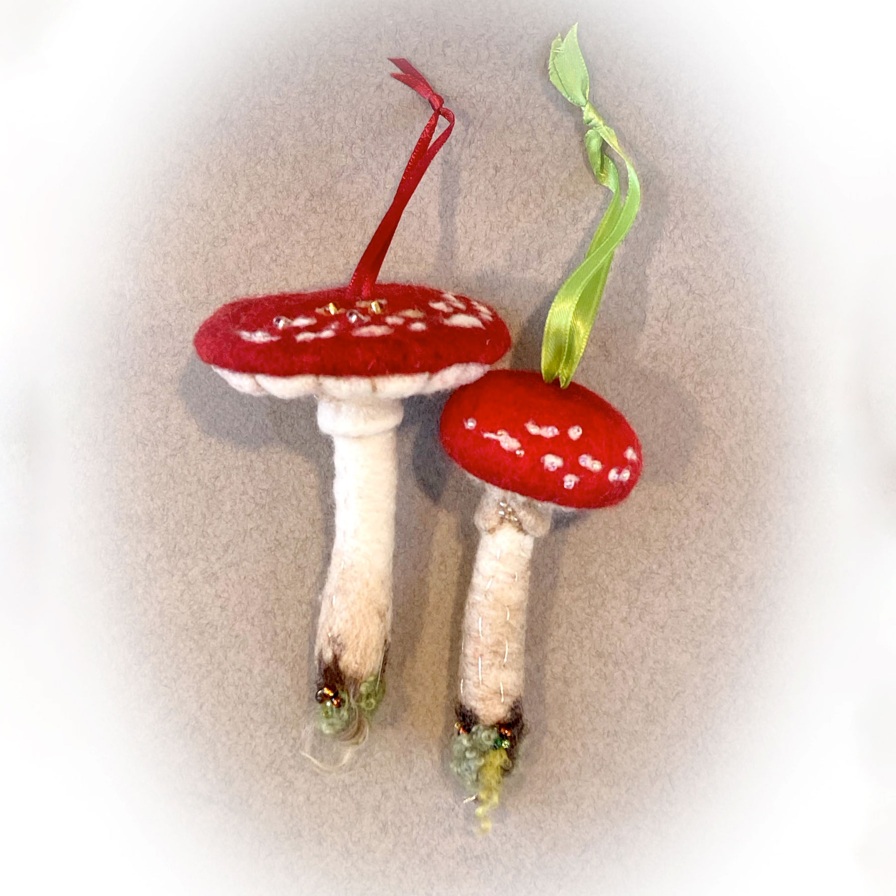 Libby Mortensen Felted Mushroom Ornaments