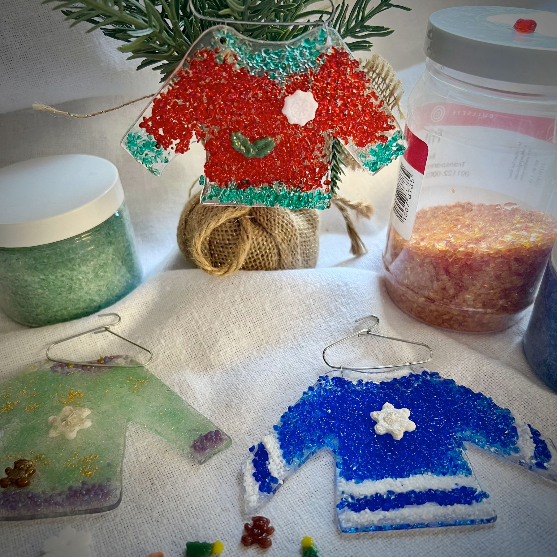 Fused Glass Holiday Ornament by Nancy Perkins